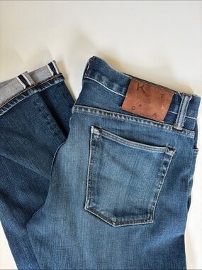 Hiroshi Kato The Pen Slim Selvedge Jeans Blue Mens 33 Actual 34 x 32